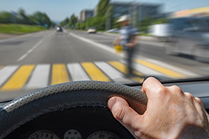 Pedestrian hit by a car